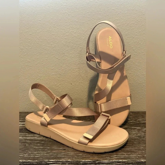 Aldo EOWENIEL Women's Fabric Sandals with Flat Heels‎ Size 11 - Picture 2 of 9